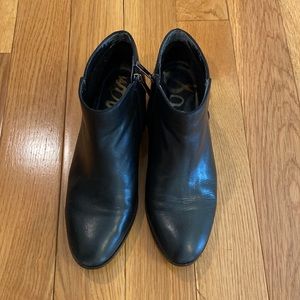 SAM EDELMAN Leather Ankle Booties Black Sz 8